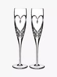 Waterford Crystal Cut Glass True Love Flutes, Set of 2, 148ml, Clear