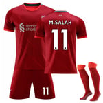 21-22 bonus hemtröja nr 11 Salah nr 10 Mane fotbollströja set nr 27 Darwin Liverpool home socks number 11 L#