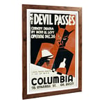 Big Box Art Framed Print of Vintage WPA Poster The Devil Passes Design | Wall Art Picture | Home Decor for Kitchen, Living Room, Bedroom, Hallway, Walnut, A2 / 24.5x18 Inch / 62x45cm