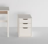 Caisson de bureau 3 tiroirs avec roulettes blanc H. 57,8 cm x L. 37,2 cm