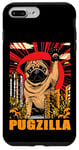 Coque pour iPhone 7 Plus/8 Plus Retro Pug Pugzilla Funny Dog Lover Japanese Movie Poster