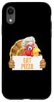 Coque pour iPhone XR Un cuisinier drôle de Thanksgiving à la dinde mange une pizza