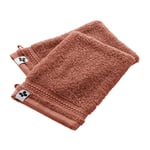 L'effet Papillon - Lot de 2 gants garance 100% coton bio 600 g/m² 15 x 21 cm coloris Terracotta