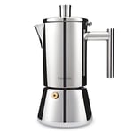 Easyworkz Diego Cafetière italienne en acier inoxydable pour 10-12 tasses 520 ml Pour induction à gaz et tous les types de cuisinières