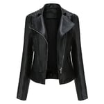 Veste Cuir Courte Moto À Rivet Pour Femme Bomber Col Montant Similicuir Aviateur Printemps/Automne Xh452