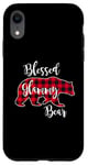 Coque pour iPhone XR Blessed Glammy Bear Red Buffalo Check Plaid Cadeau pour grand-mère