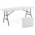 Table rectangulaire pliante 180 cm en pehd - 8 places - Blanc