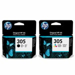 HP 305 Black & Colour Ink Cartridges 3YM61AE 3YM60AE For Envy 6020 6030