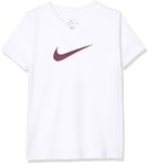 Nike G NK Dry Tee Leg Vneck Swoosh T-Shirt à Manches Courtes Femme, Blanc, FR : XS (Taille Fabricant : XS)