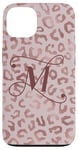 Coque pour iPhone 13 Letter M Initial Leopard Rose Pink Cheetah Monogram