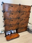 Narrow Shoe Cabinet Tall Rustic Storage Shelf Rack Industrial Slim Organiser