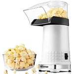 Nictemaw Machine à popcorn Blanc, 1200W Popcorn Maker Sans graisse ni huile, Snack sain pour la maison