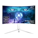 X=XUI27QC-W 27" 1440p WQHD 165Hz FreeSync HDR Pearl White Curved Gaming Monitor with Ambient Lighting