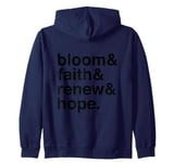 Spiritual Hope Faith Bloom Minimalistic Quote Zip Hoodie