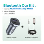 Bluetooth-vastaanotin 5.3 Adapteri Hands-Free-autosarjat AUX Audio 3,5 mm Jack Musiikki langaton vastaanotin auton BT-lähettimelle