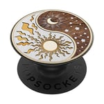 Earth Tone Rustic Ying Yang Sun and Moon PopSockets PopGrip: Swappable Grip for Phones & Tablets