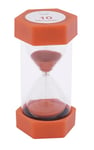 TimeTEX - Grand sablier | Minuteur de 10 Minutes pour visualiser l'heure des tâches en Classe ou à la Maison | 6 côtés, 16 cm de Haut, 7 cm de diamètre | Couleur : Orange