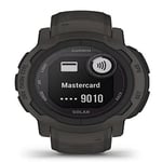 Garmin Instinct 2 SOLAR, Rugged GPS Smartwatch, Built-in Sports Apps and Health Monitoring, Solar Charging and Ultratough Design Features, Graphite