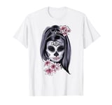 Spooky Lady Sugar Skull Halloween Dia De Los Muertos Costume T-Shirt