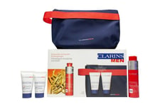 CLARINS MEN GIFT SET 50ML ENERGIZING GEL + 30ML SHAMPOO & S/G + 30ML ACTIVE FACE