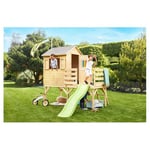 Cabane de jardin pour enfant avec toboggan - Bois - H2.49m - JOSEPHINE  