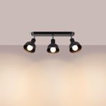 SOLLUX lighting - Applique Elba - Appliques - Lampe Décorative - Lampe LED - Faible Consommation en Énergie - Longue Durée de Vie - Design Attrayant - E27, 3x max 15W LED, ~230V, 50Hz - Noir