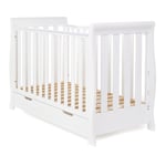 Obaby Stamford MINI Cot Bed with Drawer (White) - Suitable for Baby or Toddler