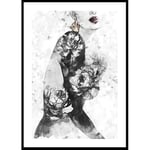 Poster Gallerix Watercolor Woman With Flowers