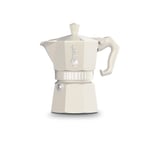 Cafetière BIALETTI Moka Exclusive 3 Coupes en Crème - Compatible Induction - Infusion - Joint en Silicone