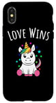 Coque pour iPhone X/XS Mois de la fierté LGBTQ Gay et Lesbian Unicorn Love Wins