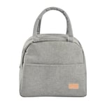 BEABA, Sac Repas Isotherme pour Les Repas de bébé/Enfants, Lunchbox, Garde au Chaud/Frais, Grande Contenance 5L, Tissu imperméable, Pochette Avant, Matière Souple, Gris Chiné