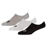 Lee Unisex Shoe Liners in Black/White/Grey | No Show Invisible Socks Trainer Liners for Loafers and Low Cut Shoes/Trainers | Soft Cotton Mix Size 6-8 - Multipack of 3