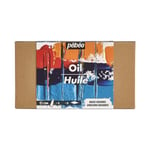 PEBEO - Studio Huile XL - Set 12 Tubes 20 Ml Couleurs Basiques + Accessoires - Kit De Peinture à l’Huile pour Artiste et Débutant - Pinceaux + Spatule + Carton Toilé - Couleurs Intenses