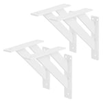 4x Equerres Etagere mural support d'angle en aluminium blanc