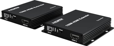 PremiumCord Extender HDMI Jusqu'À 150 m Via Un Câble Cat5E/Cat6, Full HD 1080p, 1 Gbit/s, Boîtier Métallique, Noir