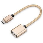 USB-C OTG adapter - USB-C han / USB-A 2.0 hun - Guld