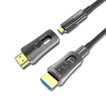 ATZEBE 15M HDMI Cable, Fibre Optic HDMI Cable Support UHD 4K@60Hz HDR, High Speed 18Gbps, YCbCr 4:4:4 8bit, 3D, ARC, HEC, CEC, HDCP 2.2 with Dual Standard HDMI and Micro HDMI Connectors