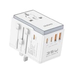 Dudao reseadapter 35W EU/UK/AUS/US/JP, 3x USB-C, 2x USB-A - Vit