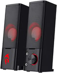 Redragon GS550 ORPHEUS PC Gaming Speakers, 2.0 Channel Stereo Desktop Computer Sound Bar with Compact Maneuverable Size, Headphone Jack, Quality Bass and Decent Red Backlit, USB Powered w/ 3.5mm Cable