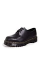 Dr. Martens Femme 3 Eye Shoe Tissu Oxford, Black Black Virginia 001, 36 EU