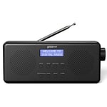 Groov-e Vienna Rechargeable DAB & FM Digital Radio - Built-In Alarm Clock & Bluetooth Connectivity - LCD Display - Micro USB or Battery Operated - Portable Radio - 40 Preset Stations - Black