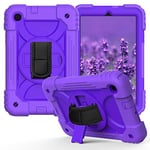 Coque de Protection Antichoc avec Porte-Stylo pour Samsung Galaxy Tab A 8.4 SM-T307 (2020), bandoulière rotative à 360° (Violet)