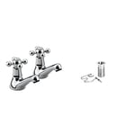 Bristan R 1/2 C Regency Basin Taps - Chrome & W BASIN02 C Basin Waste with Plug Slotted - Chrome