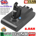 FOR DYSON V6 6000MAH BATTERY ANIMAL DC58 DC59 DC62 DC74 SV03 SV05 SV06 Absolute 