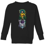 Aquaman and Ocean Master Kids' Sweatshirt - Black - 9-10 ans - Noir