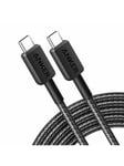 322 USB-C to USB-C Nylon cable - 0.9m - Black