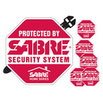 SABRE HS-SYS-UK Home Security Decal Sticker Kit | Easy installation crime deterrent sign for windows or glass doors | 5 pack