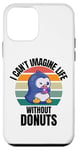 iPhone 12 mini Retro Cute Penguin I Can't Imagine Life Without Donuts Case