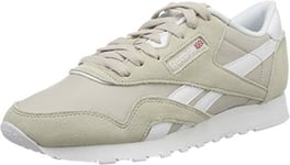 Reebok Ladies Womens Classic Beige Nylon Neutrals Lace Up Trainers Shoes Uk 6.5