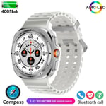 Samsung Galaxy Watch 7 Ultra Gps Compass Nfc Smart Watch Outdoor Sports Man Amoled Bt Call Ip68 Galaxy 6:Lle Päivitetty Älykello_White_NFC Watch 7 Ultra